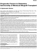 Cover page: Prognostic Factors to Determine Survivorship of Meniscal Allograft Transplant: A Systematic Review.