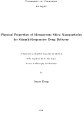 Cover page: Physical Properties of Mesoporous Silica Nanoparticles for Stimuli-Responsive Drug Delivery