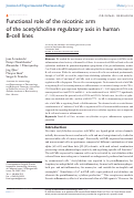 Cover page: Functional role of the nicotinic arm of the acetylcholine regulatory axis in human B-cell lines