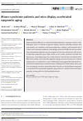 Cover page: Bloom syndrome patients and mice display accelerated epigenetic aging.