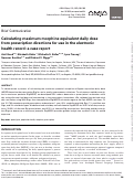 Cover page: Calculating maximum morphine equivalent daily dose from prescription directions for use in the electronic health record: a case report