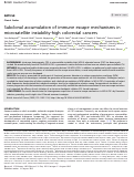 Cover page: Subclonal accumulation of immune escape mechanisms in microsatellite instability-high colorectal cancers.