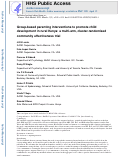 Cover page: Group-based parenting interventions to promote child development in rural Kenya: a multi-arm, cluster-randomised community effectiveness trial