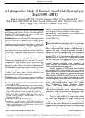 Cover page: Canine corneal endothelial dystrophy: a retrospective analysis of 99 dogs (1991-2014)