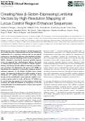 Cover page: Creating New β-Globin-Expressing Lentiviral Vectors by High-Resolution Mapping of Locus Control Region Enhancer Sequences