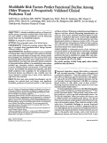 Cover page: Modifiable Risk Factors Predict Functional Decline Among Older Women: A Prospectively Validated Clinical Prediction Tool