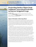 Cover page: Protecting Surface Water from Sediment-Associated Pesticides in Furrow-Irrigated Crops