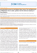 Cover page: Recommended protocols for the Multiple Sleep Latency Test and Maintenance of Wakefulness Test in adults: guidance from the American Academy of Sleep Medicine.