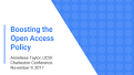 Cover page of Boosting the Open Access Policy