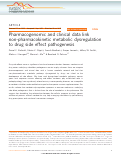 Cover page: Pharmacogenomic and clinical data link non-pharmacokinetic metabolic dysregulation to drug side effect pathogenesis.