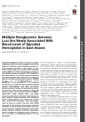 Cover page: Multiple nonglycemic genomic loci are newly associated with blood level of glycated hemoglobin in East Asians.