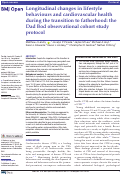 Cover page of Longitudinal changes in lifestyle behaviours and cardiovascular health during the transition to fatherhood: the Dad Bod observational cohort study protocol.