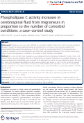 Cover page: Phospholipase C activity increases in cerebrospinal fluid from migraineurs in proportion to the number of comorbid conditions: a case--control study