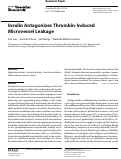 Cover page: Insulin Antagonizes Thrombin-Induced Microvessel Leakage