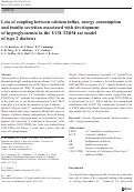 Cover page: Loss of coupling between calcium influx, energy consumption and insulin secretion associated with development of hyperglycaemia in the UCD-T2DM rat model of type 2 diabetes