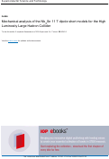 Cover page: Mechanical analysis of the Nb 3 Sn 11 T dipole short models for the High Luminosity Large Hadron Collider