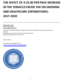 Cover page of The Effect of a $2.00 Per Pack Increase in the Tobacco Excise Tax on Smoking and Healthcare Expenditures: 2017-2020