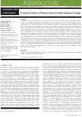 Cover page: Ecological impacts of human‐induced animal behaviour change