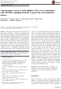 Cover page: Anti-metastatic action of FAK inhibitor OXA-11 in combination with VEGFR-2 signaling blockade in pancreatic neuroendocrine tumors