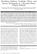 Cover page: Hereditary auditory, vestibular, motor, and sensory neuropathy in a Slovenian Roma (Gypsy) kindred