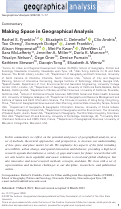 Cover page: Making Space in Geographical Analysis