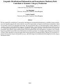 Cover page: Linguistic Distributional Information and Sensorimotor Similarity BothContribute to Semantic Category Production