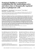 Cover page: Oct4:Sox2 binding is essential for establishing but not maintaining active and silent states of dynamically regulated genes in pluripotent cells