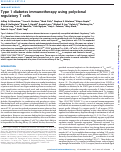 Cover page: Type 1 diabetes immunotherapy using polyclonal regulatory T cells