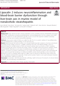 Cover page: Lipocalin 2 induces neuroinflammation and blood-brain barrier dysfunction through liver-brain axis in murine model of nonalcoholic steatohepatitis