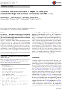 Cover page: Validation and characterization of a QTL for adult plant resistance to stripe rust on wheat chromosome arm 6BS (Yr78)