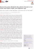 Cover page: Bacterial Secondary Metabolite Biosynthetic Potential in Soil Varies with Phylum, Depth, and Vegetation Type.