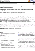 Cover page: Obesity Hypoventilation Syndrome and Postsurgical Outcomes in a Bariatric Surgery Cohort