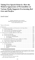 Cover page: Taking Free Speech Sirius-ly: How the Modern Appearance of Personalities on Various Media Supports Overturning <em>Red Lion</em> and <em>Pacifica</em>