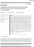 Cover page: Longitudinal associations between Latine parents' support and their adolescents' science motivation and STEM career expectations