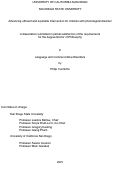 Cover page: Advancing efficient and equitable intervention for children with phonological disorder