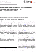 Cover page: Implementation strategies for systematic conservation planning.