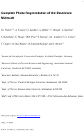 Cover page: Complete photo-fragmentation of the deuterium molecule