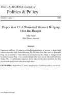 Cover page: Proposition 13: A Watershed Moment Bridging FDR and Reagan