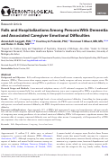 Cover page: Falls and Hospitalizations Among Persons With Dementia and Associated Caregiver Emotional Difficulties.