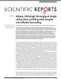 Cover page: Abseq: Ultrahigh-throughput single cell protein profiling with droplet microfluidic barcoding