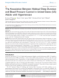 Cover page: The Association Between Habitual Sleep Duration and Blood Pressure Control in United States (US) Adults with Hypertension.