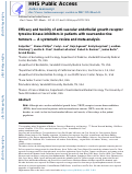 Cover page: Efficacy and toxicity of anti-vascular endothelial growth receptor tyrosine kinase inhibitors in patients with neuroendocrine tumours - A systematic review and meta-analysis.