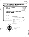 Cover page: LEACHING OF OIL SHALE SOLID WASTES: A CRITICAL REVIEW