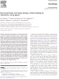 Cover page: Increased brain activation during verbal learning in obstructive sleep apnea