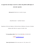 Cover page: An opportune and unique research to evaluate the public health impact of electronic cigarettes