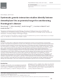 Cover page: Systematic genetic interaction studies identify histone demethylase Utx as potential target for ameliorating Huntington’s disease