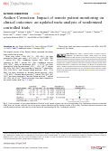 Cover page: Erratum: Author Correction: Impact of remote patient monitoring on clinical outcomes: an updated meta-analysis of randomized controlled trials.