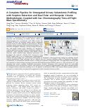 Cover page: A Complete Pipeline for Untargeted Urinary Volatolomic Profiling with Sorptive Extraction and Dual Polar and Nonpolar Column Methodologies Coupled with Gas Chromatography Time-of-Flight Mass Spectrometry