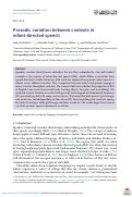 Cover page: Prosodic variation between contexts in infant-directed speech.