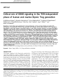 Cover page: Critical role of OX40 signaling in the TCR-independent phase of human and murine thymic Treg generation